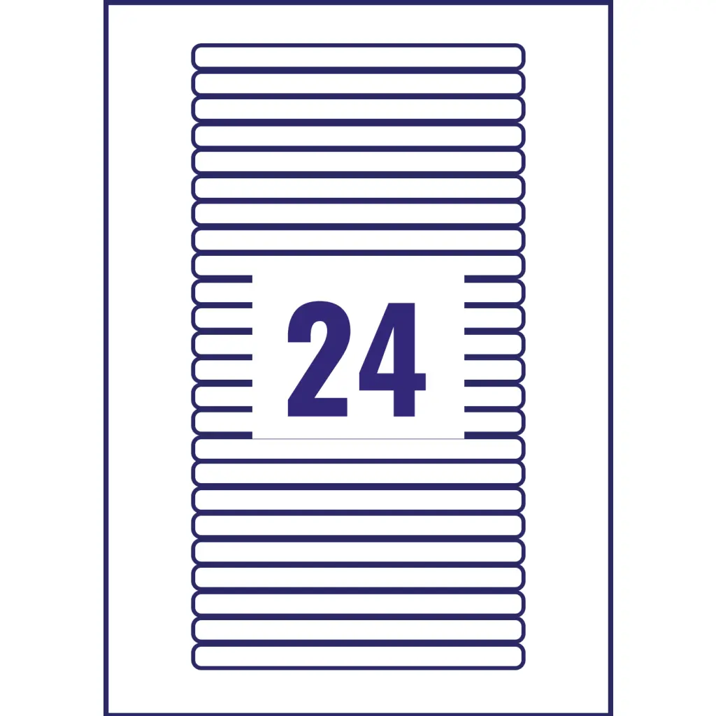 Avery Laser Filing Label Eurofolio 134x11mm 24 Per A4 Sheet White (Pack 600 Labels) L7170-25
