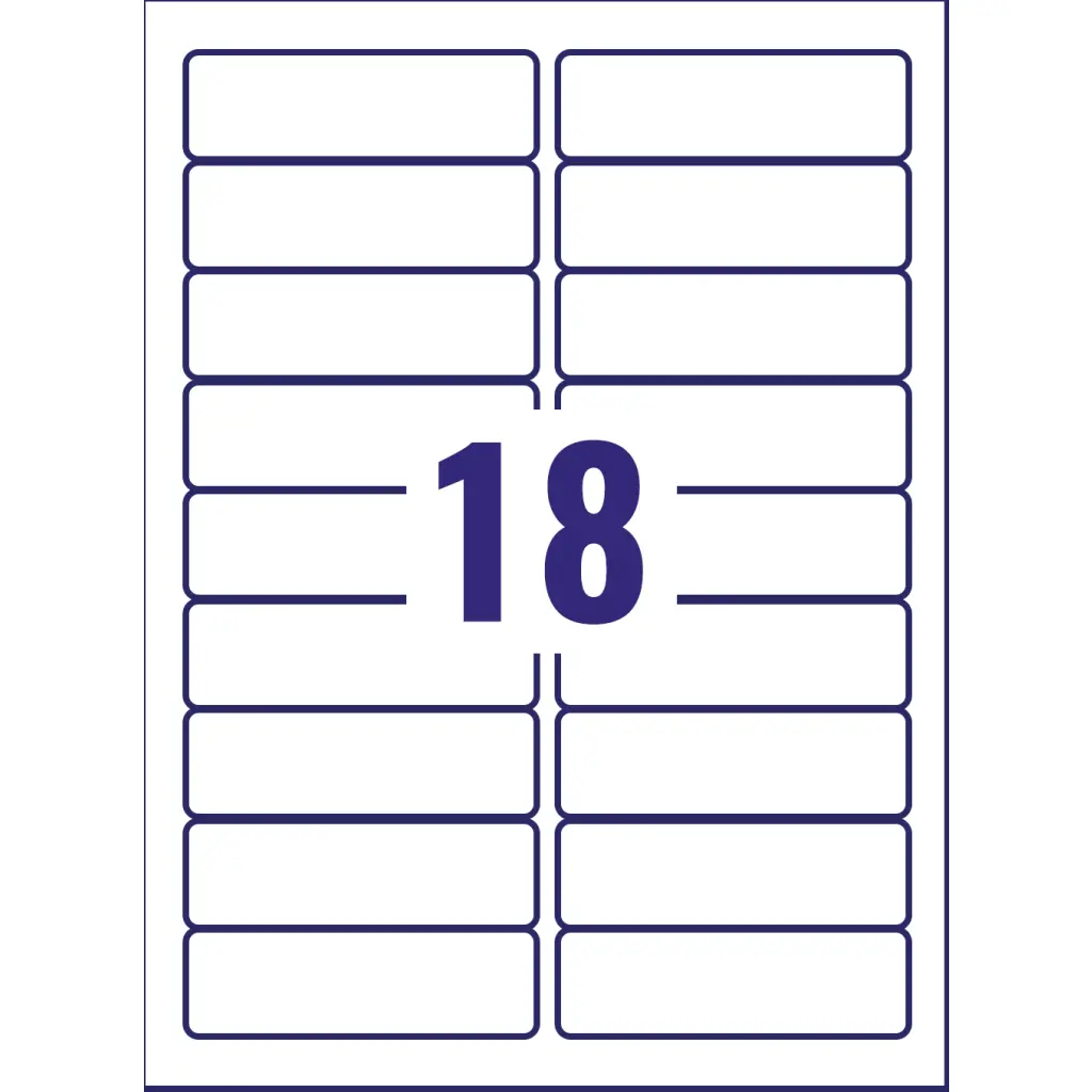 Avery Laser Filing Label Ring Binder 100x30mm 18 Per A4 Sheet White (Pack 450 Labels) L7172-25