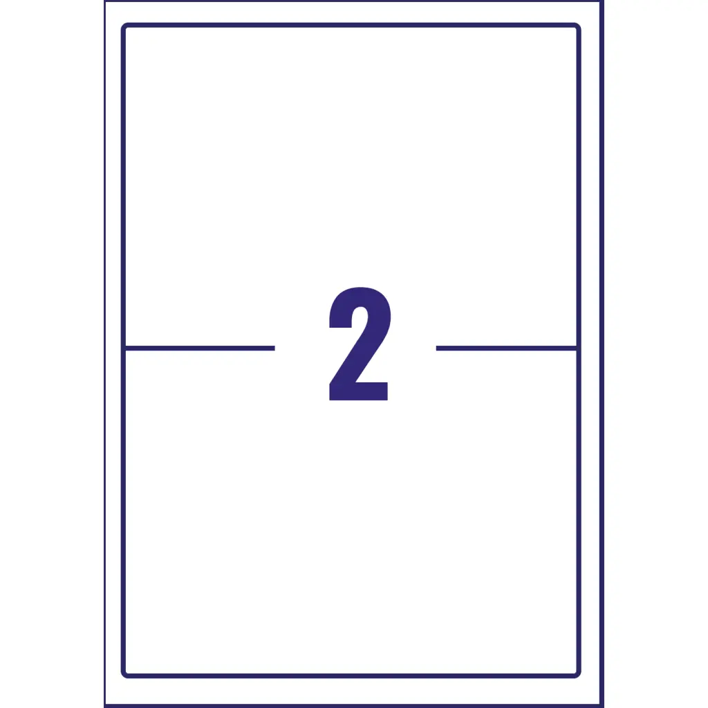 Avery Laser Heavy Duty Label 200x143.5mm 2 Per A4 Sheet White (Pack 40 Labels) L7068-20