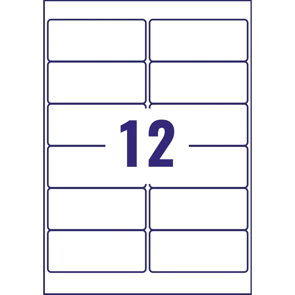 Avery Laser Heavy Duty Label 99.1x42.3mm 12 Per A4 Sheet White (Pack 240 Labels) L4776-20