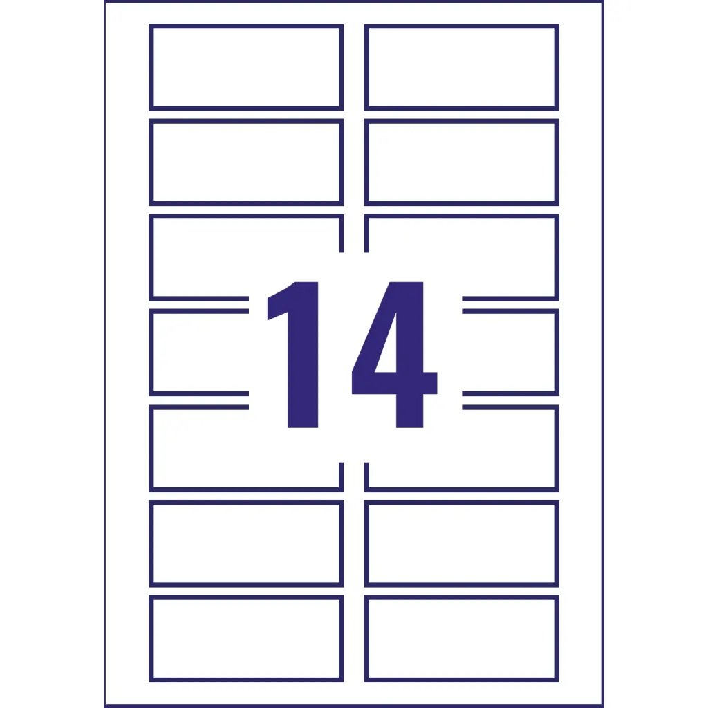 Avery Laser Heavy Duty Label 99x38mm 14 Per A4 Sheet White (Pack 280 Labels) L7063-20