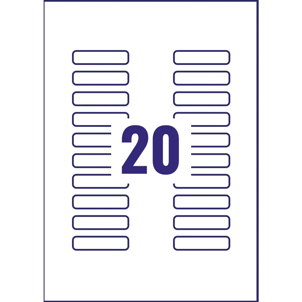 Avery Laser Mini Label 55x122mm 25 Per A4 Sheet Clear (Pack 500 Labels) L7552-25