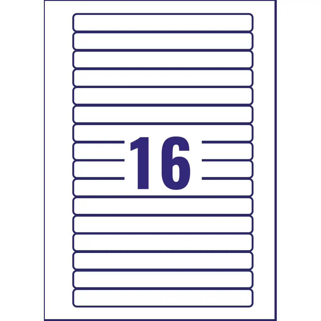 Avery Laser Video Spine Label 145x17mm 16 Per A4 Sheet White (Pack 400 Labels) L7674-25