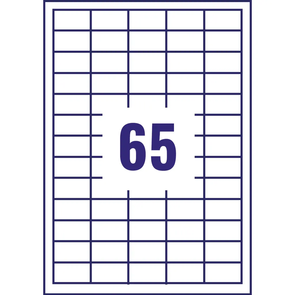 Avery Multipurpose Label 38x21.2mm 65 Per A4 Sheet White (Pack 2600 Labels) 3666-40