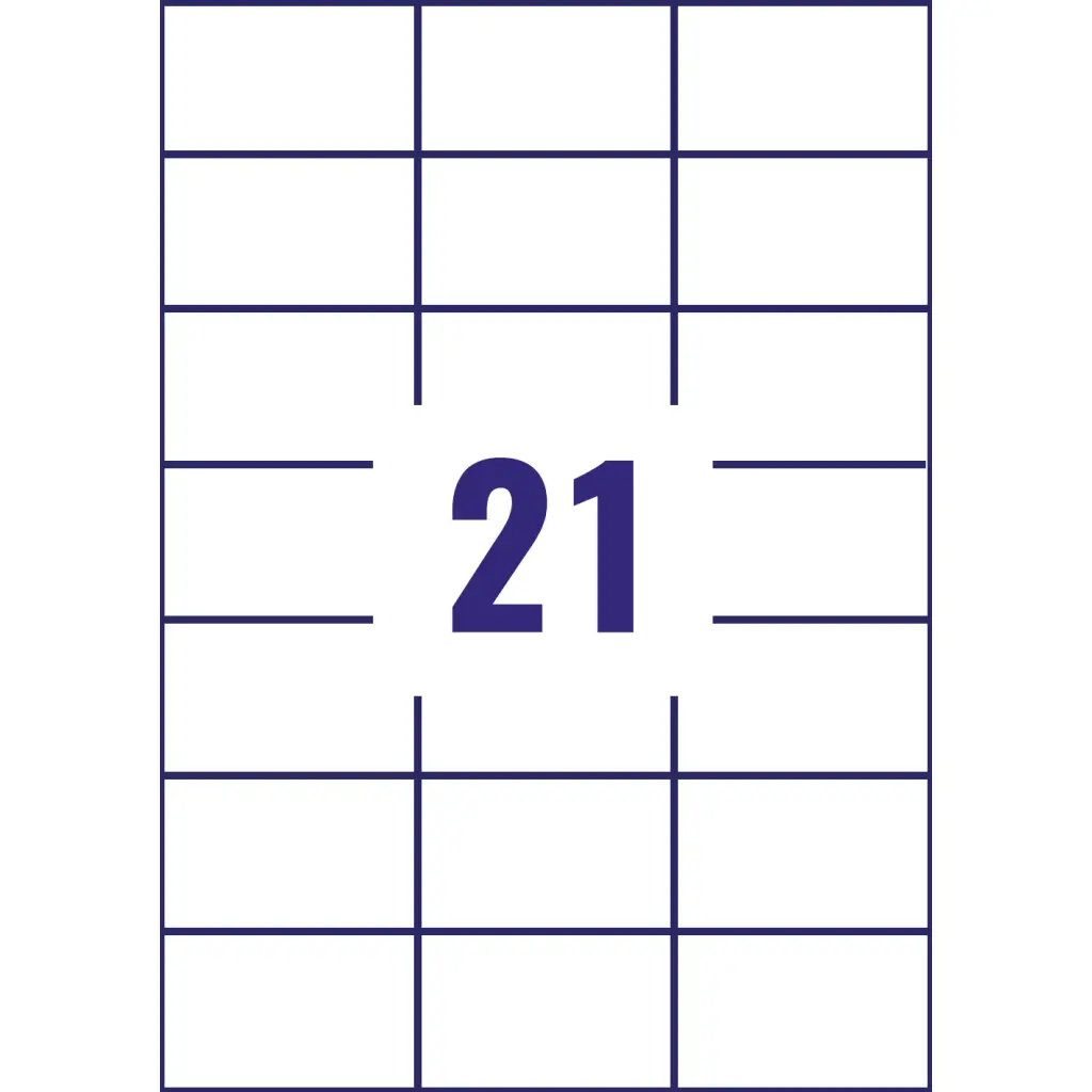 Avery Multipurpose Label 70x42mm 21 Per A4 Sheet White (Pack 2100 Labels) 3652