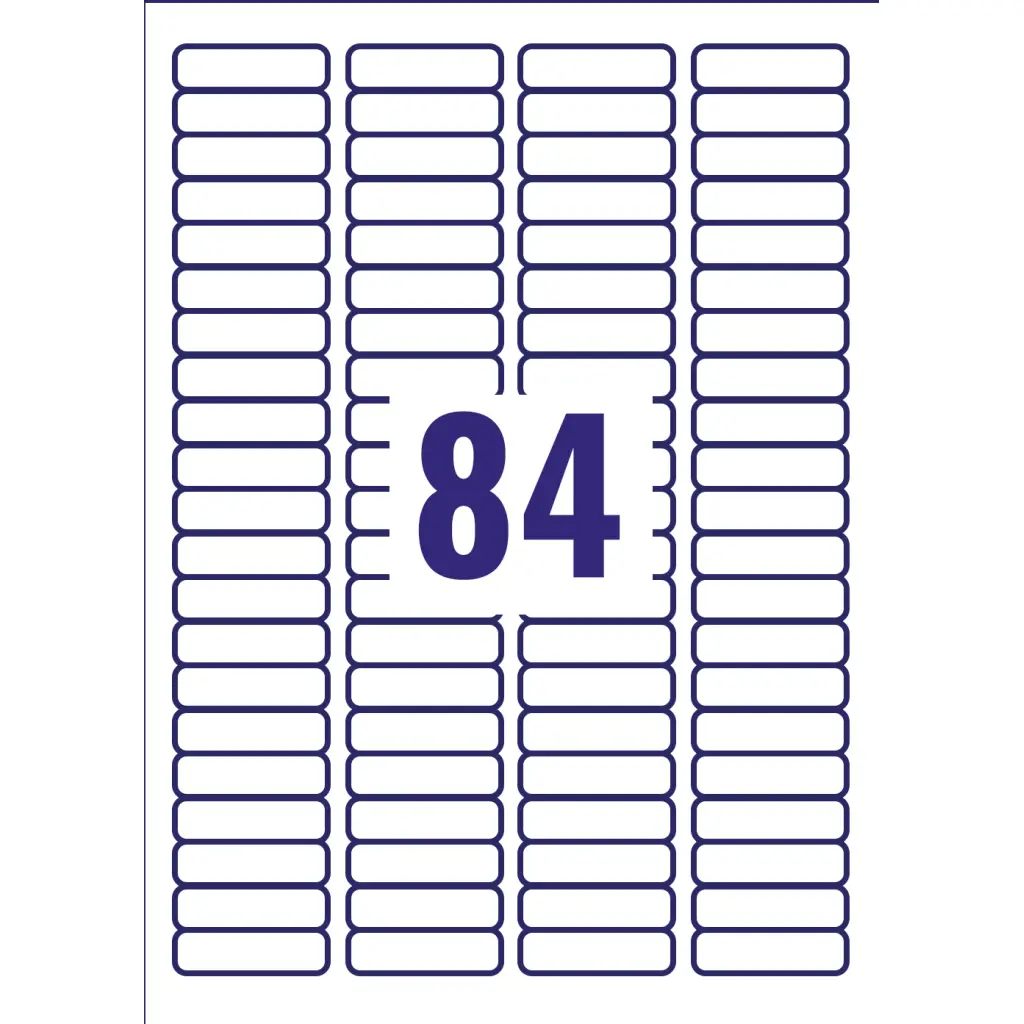 Avery Multipurpose Mini Label 46x11mm 84 Per A4 Sheet White (Pack 2100 Labels) L7656-25