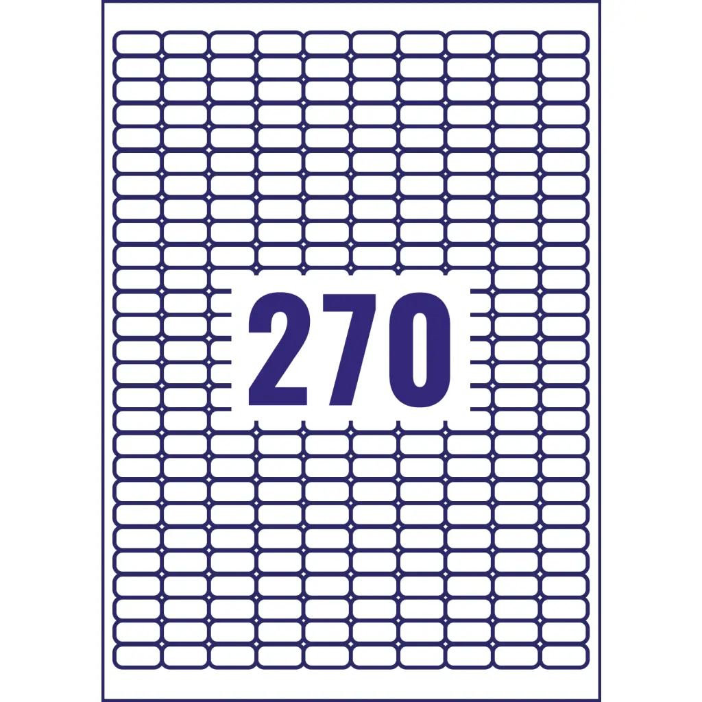 Avery Multipurpose Mini Removable Label 17.8x10mm 270 Per A4 Sheet White (Pack 6750 Labels) L4730REV-25