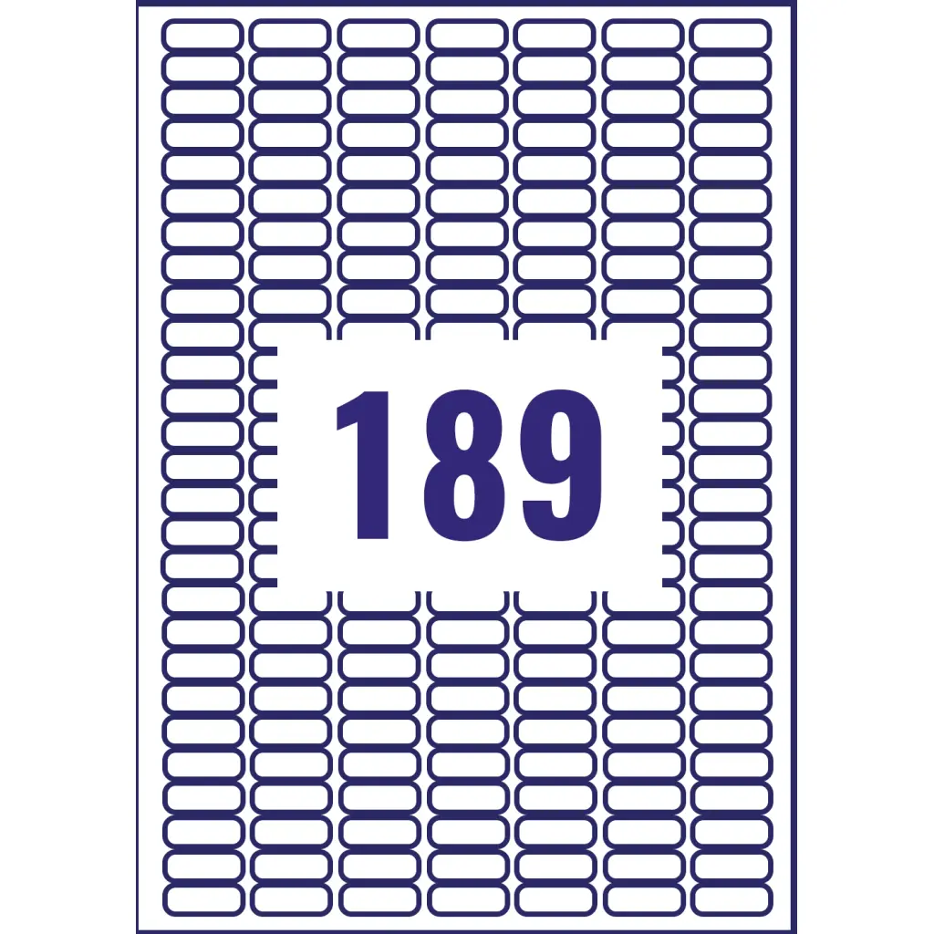 Avery Multipurpose Mini Removable Label 25.4x10mm 189 Per A4 Sheet White (Pack 4725 Labels) L4731REV-25