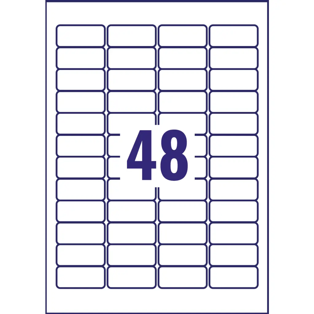 Avery Multipurpose Mini Removable Label 45.7x21.2mm 48 Per A4 Sheet White (Pack 1200 Labels) L4736REV-25