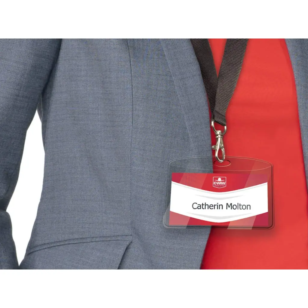 Avery Name Badge Holder with Lanyard 60x90mm (Pack 10) - 4825