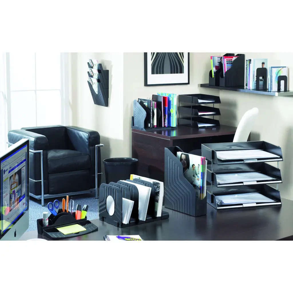 Avery Original Book Rack Extendable 6 Section Black - 66MLBLK