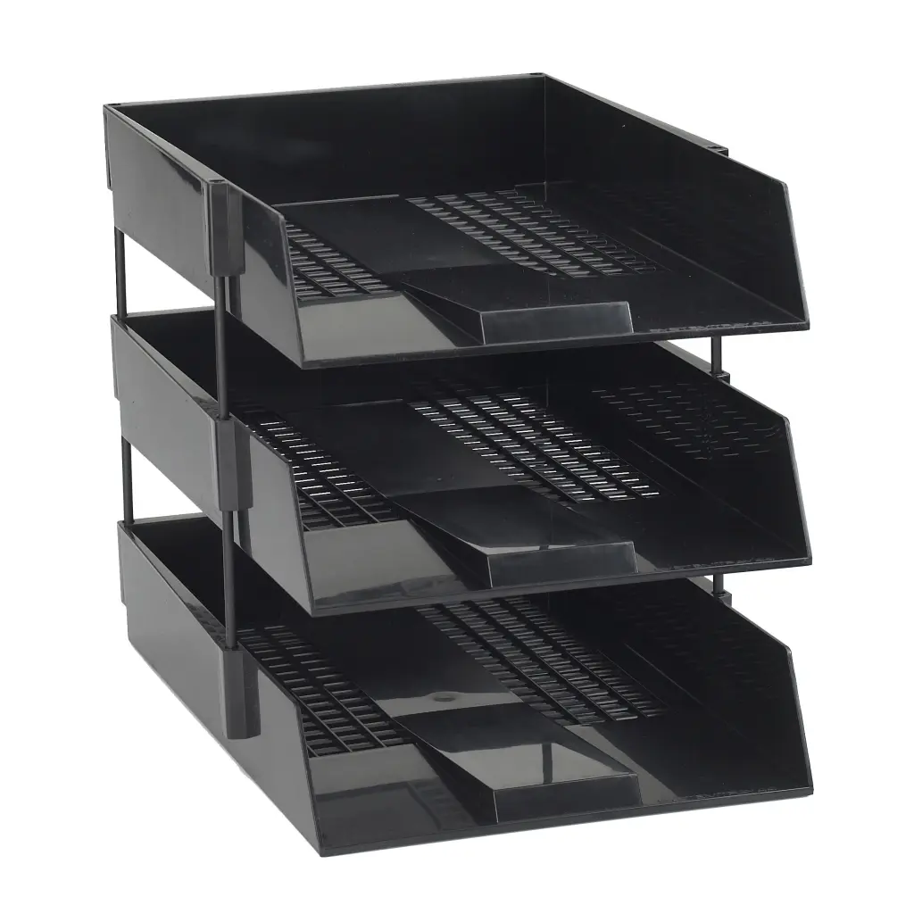 Avery Original Letter Tray Risers 118mm Steel Black (Pack 4) - 404B-118