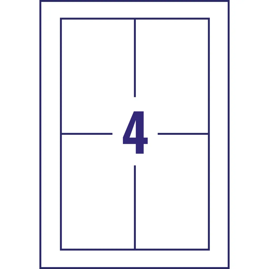 Avery Printable Cards 128mm x 82mm Inkjet Prints on Both Sides 100 Cards / 25 Sheets - C2318-25