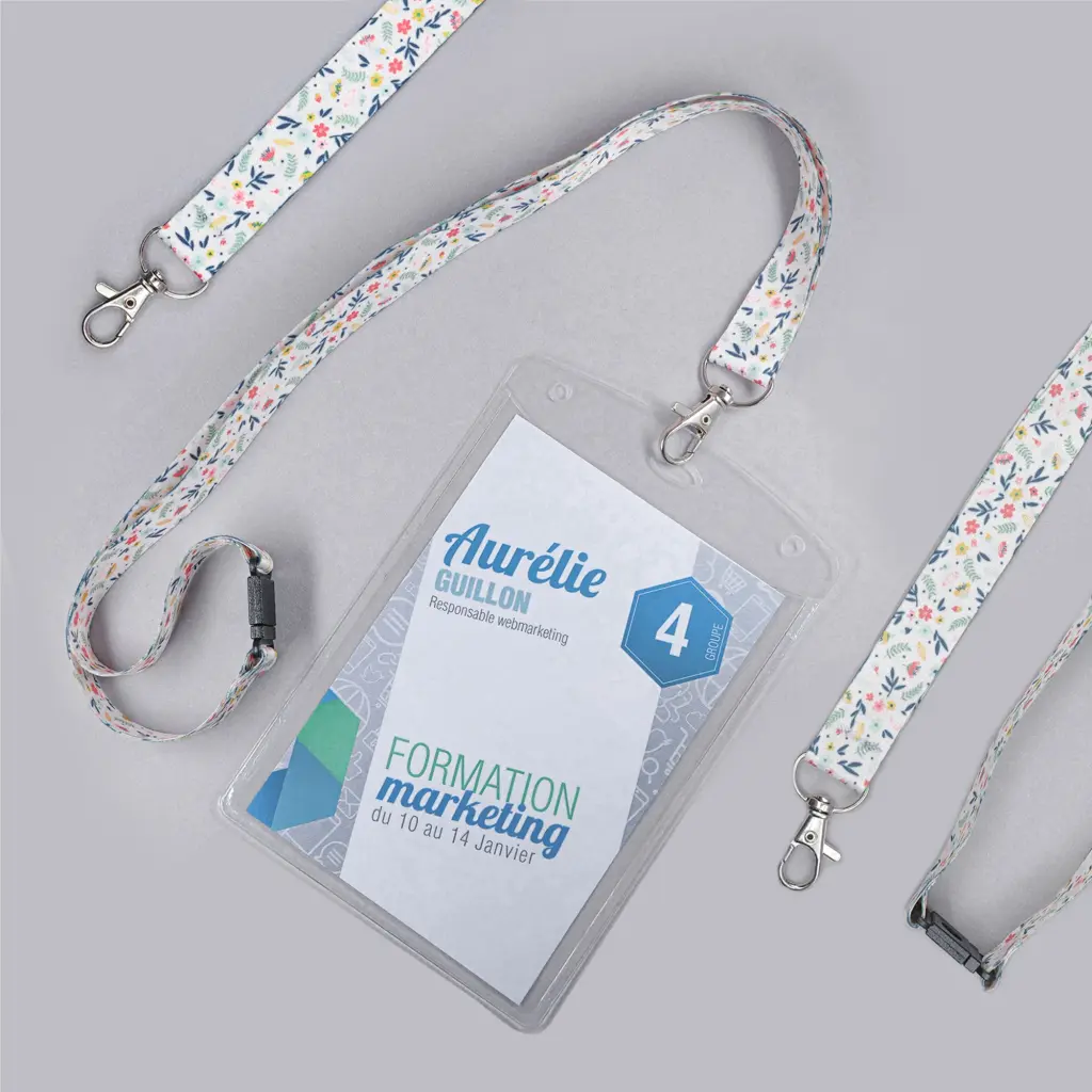 Avery Recycled Floral Pre-Printed Lanyard with 2cm Wide Carabiner (Pack 1) - R4828F-1