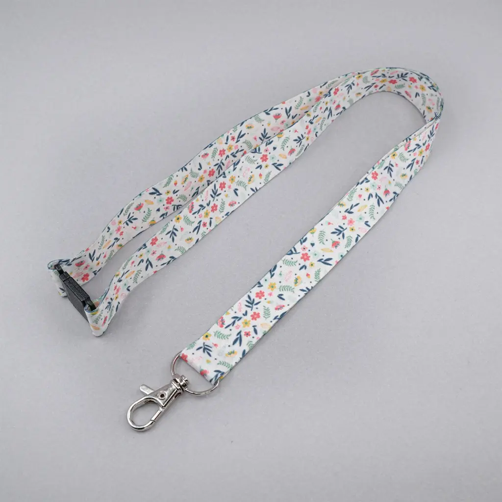 Avery Recycled Floral Pre-Printed Lanyard with 2cm Wide Carabiner (Pack 10) - R4828F