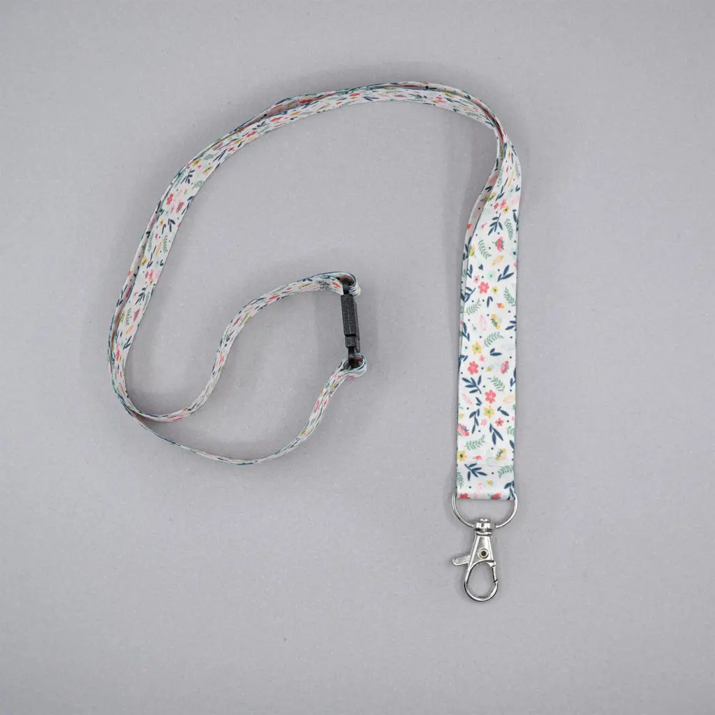 Avery Recycled Floral Pre-Printed Lanyard with 2cm Wide Carabiner (Pack 10) - R4828F