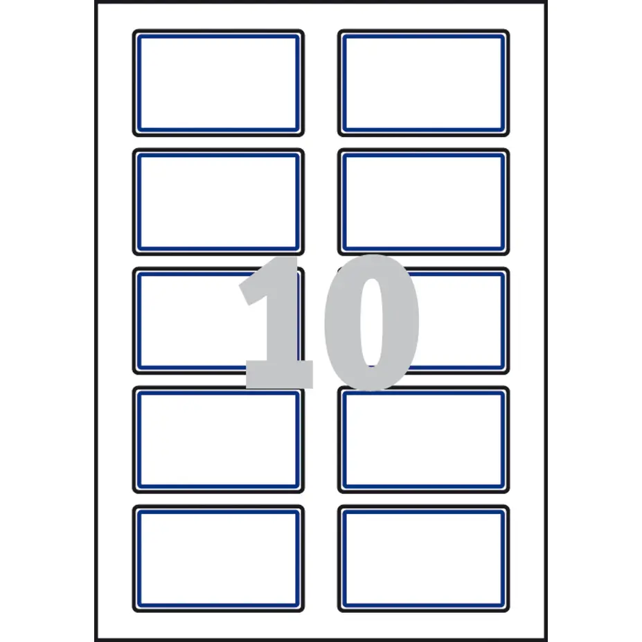 Avery Self-Adhesive Name Badge 80x50mm White/Blue (Pack 200) L4787-20