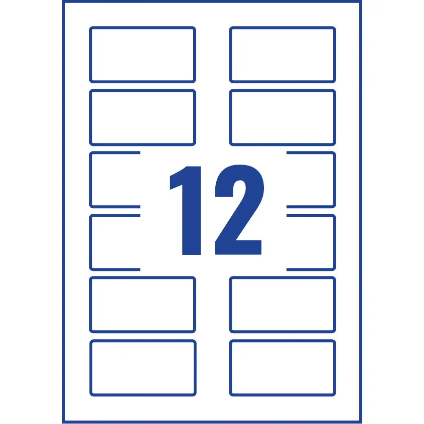 Avery Self Adhesive Name Badges 75 x 40 mm Laser Acetate Silk 240 Labels / 20 Sheets - L4782-20