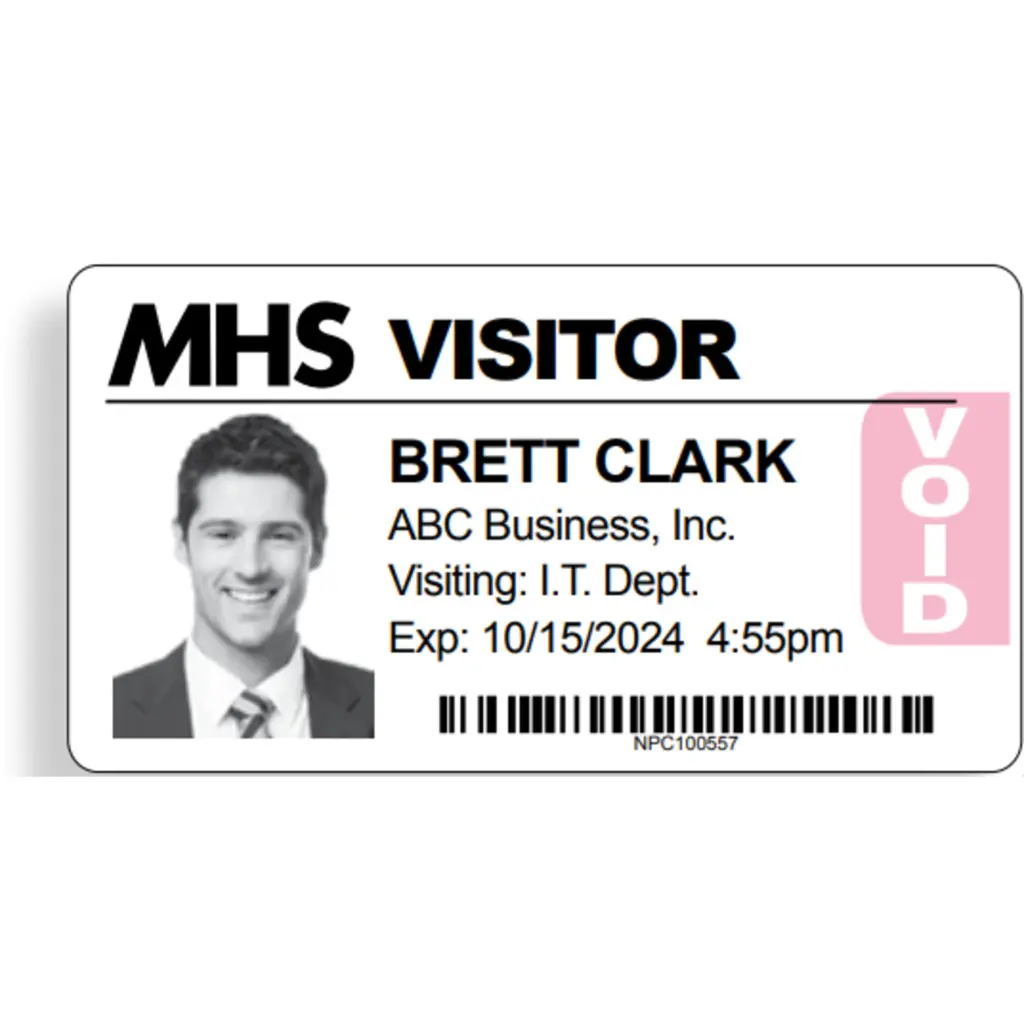Avery Self-Adhesive Visitor Paper Badges with Time-Expiring Tabs (Pack 250) - 4851E-THR