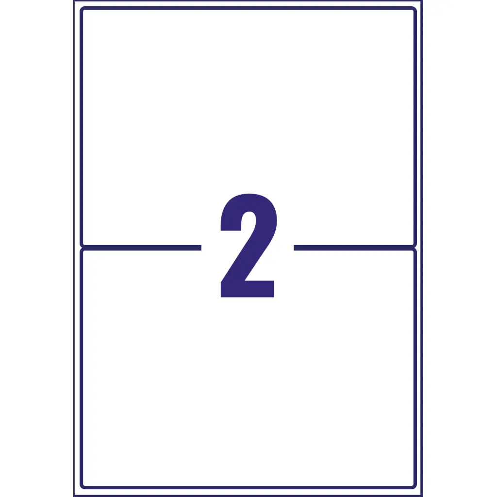 Avery Ultra Resistant Labels 148 x 210mm Permanent 2 Labels Per Sheet (100 Labels Per Pack) B3655-50