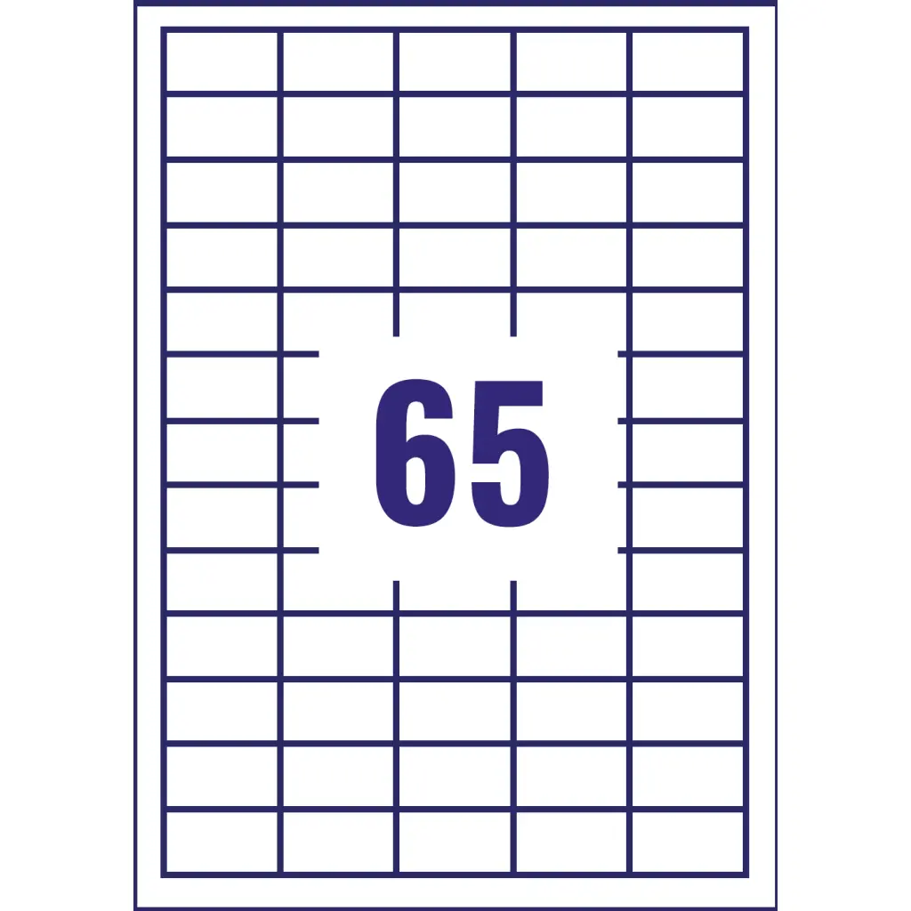 Avery Ultra Resistant Labels 38 x 21 mm Permanent 65 Labels Per Sheet 3250 Labels Per Pack B7651-50