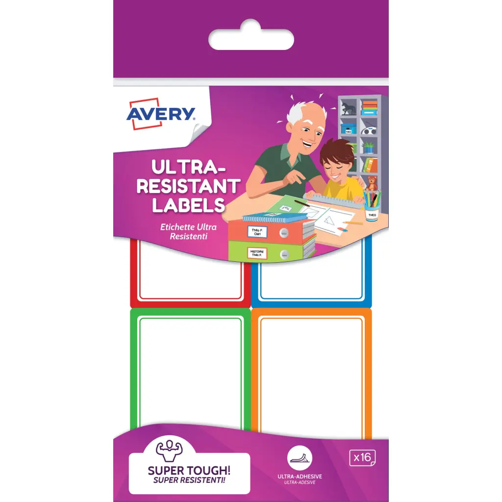 Avery Ultra - Resistant Labels 44x64mm White (Pack 16) - RES16.UK
