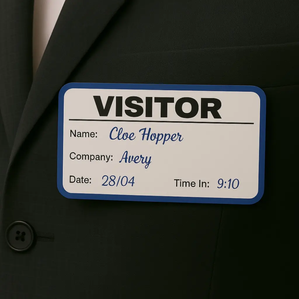 Avery Visitor Badge Sign-In Book Includes 250 Paper Badges (Pack 1 Book + 250 Badges) - 4850S-THR.UK