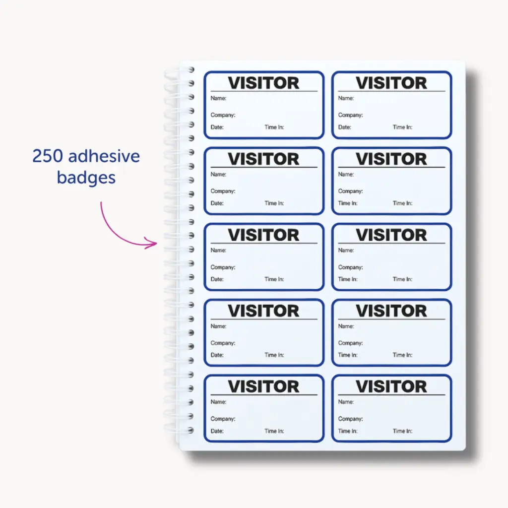Avery Visitor Badge Sign-In Book Includes 250 Paper Badges (Pack 1 Book + 250 Badges) - 4850S-THR.UK