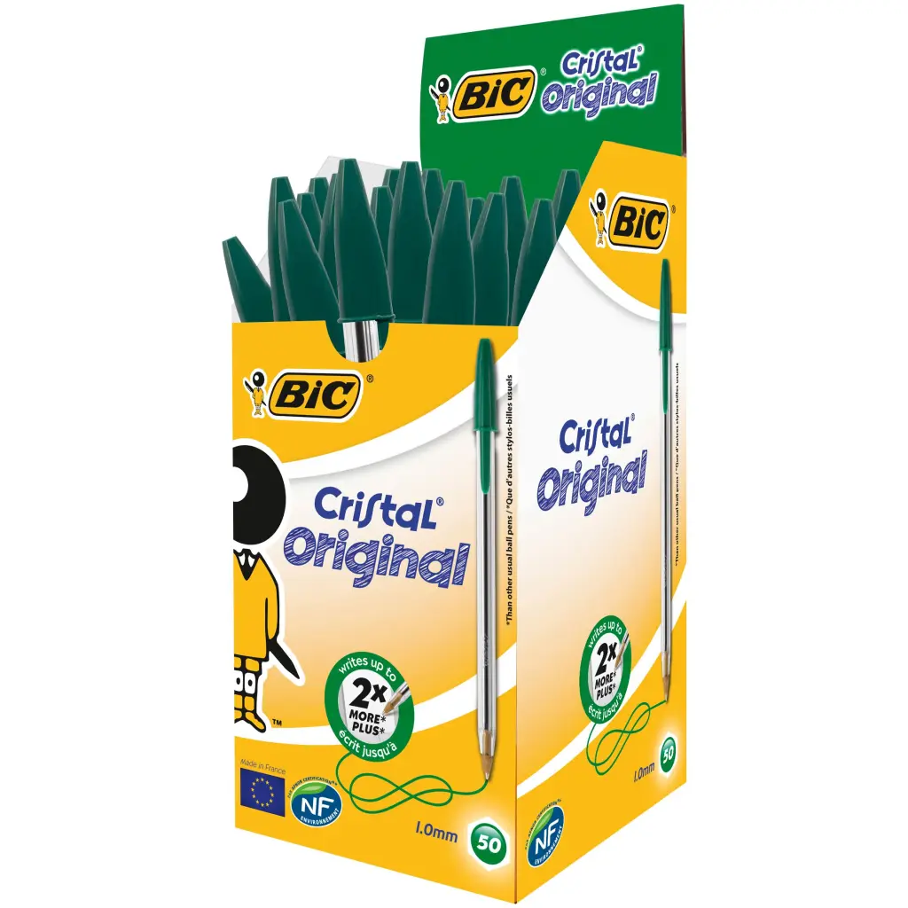 BIC Cristal Green Medium Ballpoint Pen Pack of 50