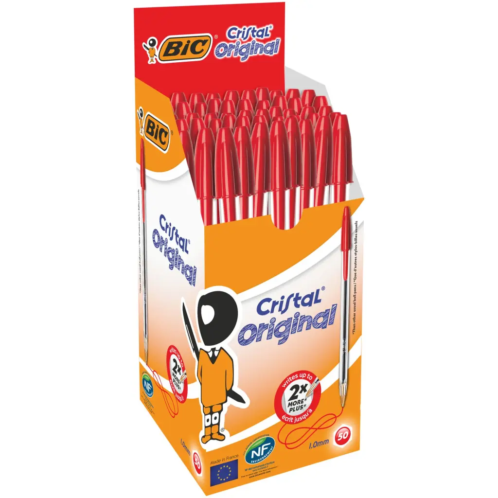 BIC Cristal Red Medium Ballpoint Pen Pack of 50