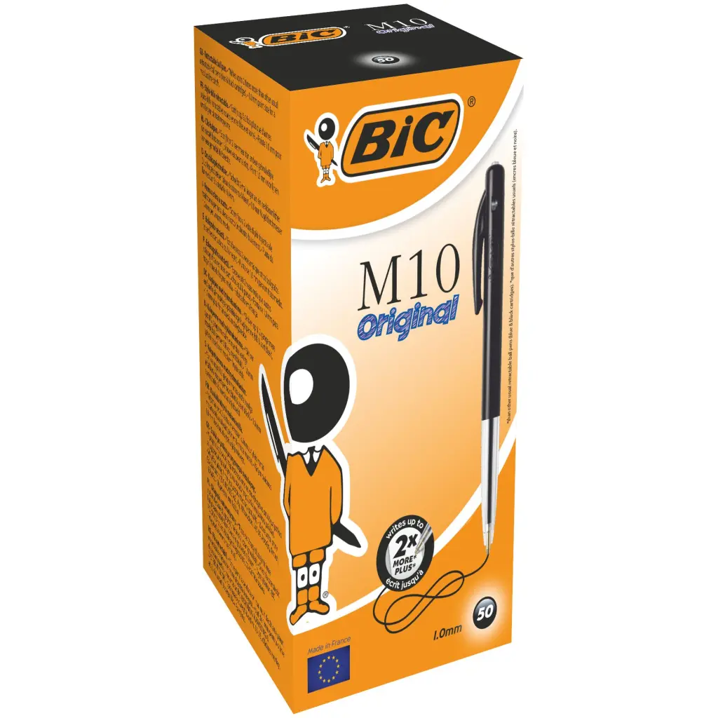 BIC M10 Clic Retractable Medium 10mm Black Pack of 50