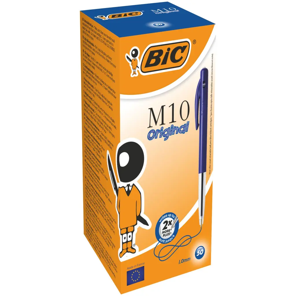 BIC M10 Clic Retractable Medium 10mm Blue Pack of 50
