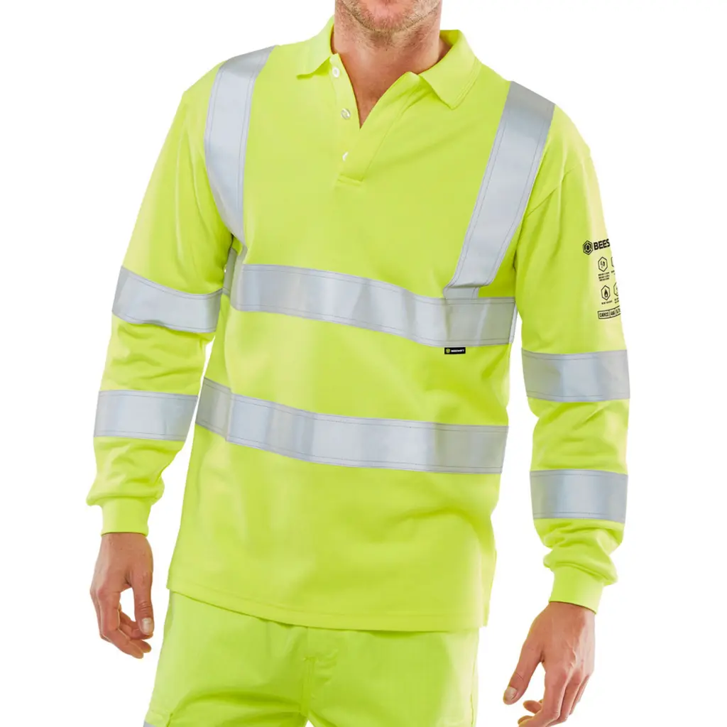 Beeswift Arc Flash Hi Viz Polo Shirt Saturn Yellow 4XL
