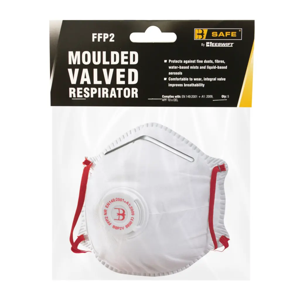 Beeswift B-Safe FFP2V Moulded Valved Respirator 5 Pack 