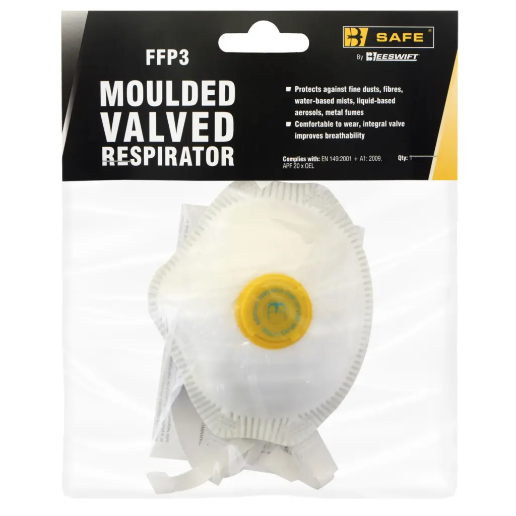 Beeswift B-Safe FFP3 Moulded Valved Cup Respirator 