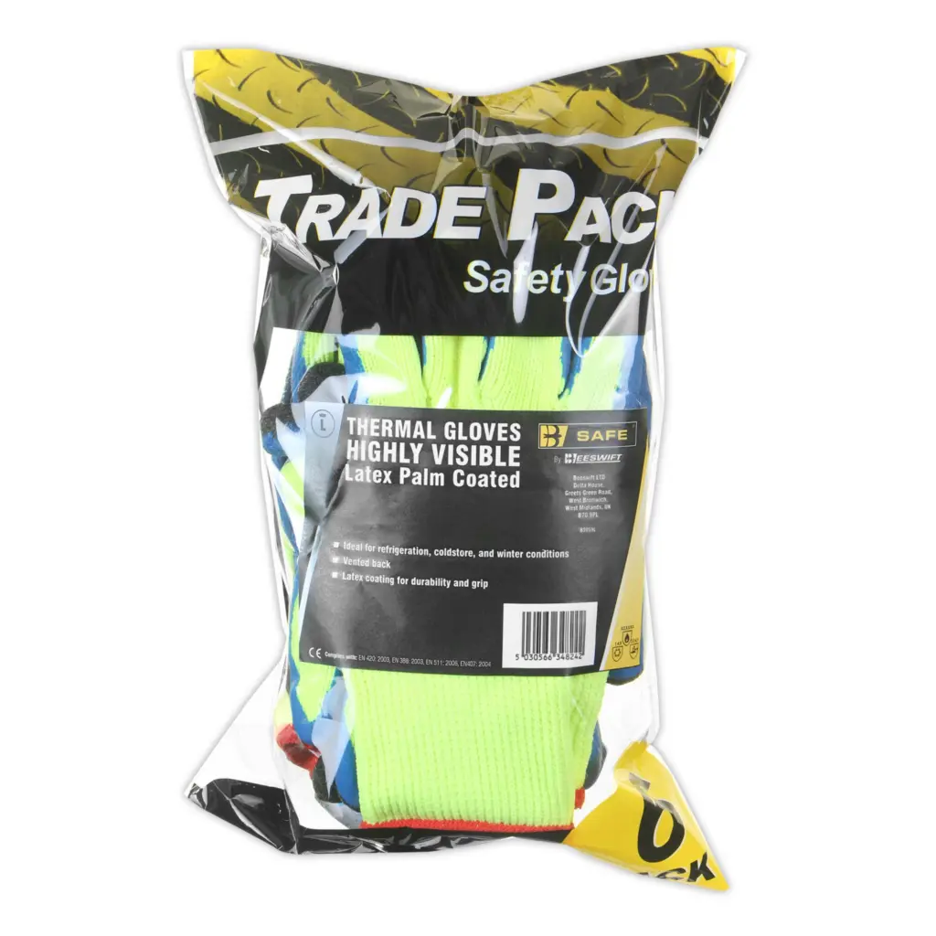 Beeswift B-Safe High Visibility Latex Thermal Glove Size Large (Box of 6)