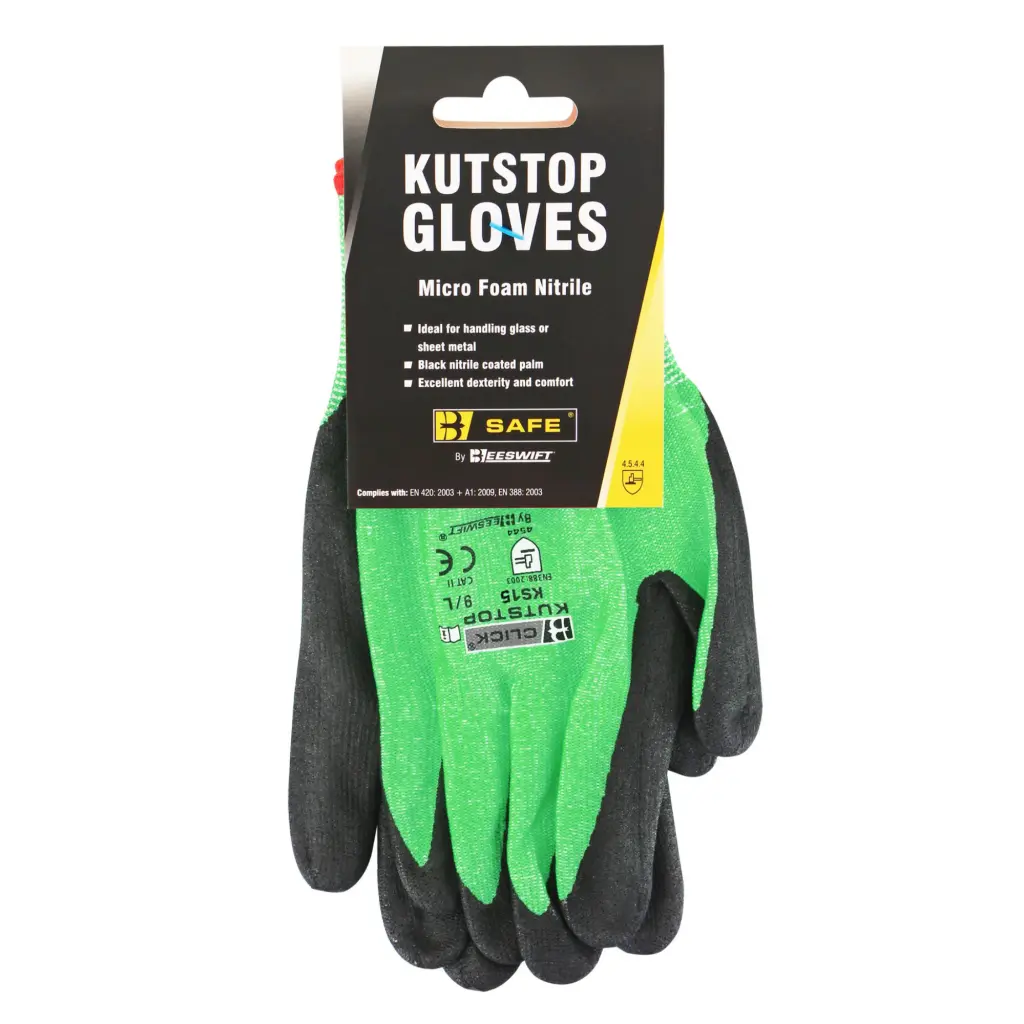 Beeswift B-Safe Kutstop Micro Foam Nitrile Glove Green XL (Pair)