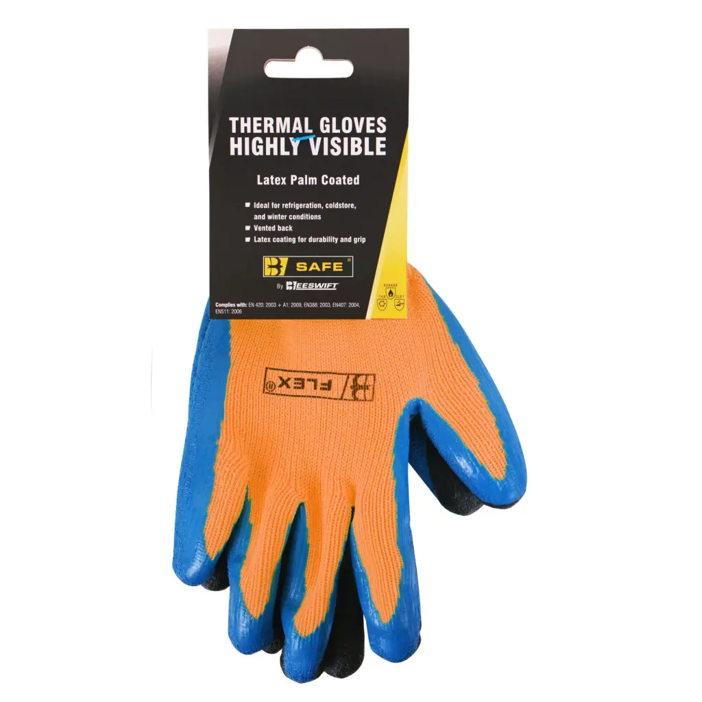 Beeswift B-Safe Latex Thermo-Star Fully Dipped Glove Orange 09 (Pair)