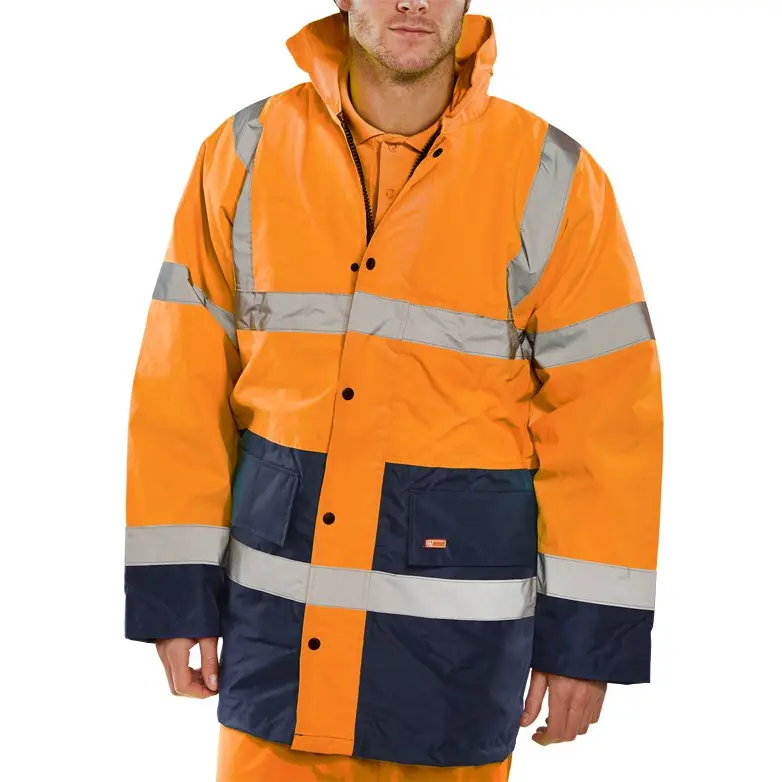 Beeswift CONSTRUCTOR TRAFFIC Jacket TWO TONE FLEECE LINED Orange/Navy XXL