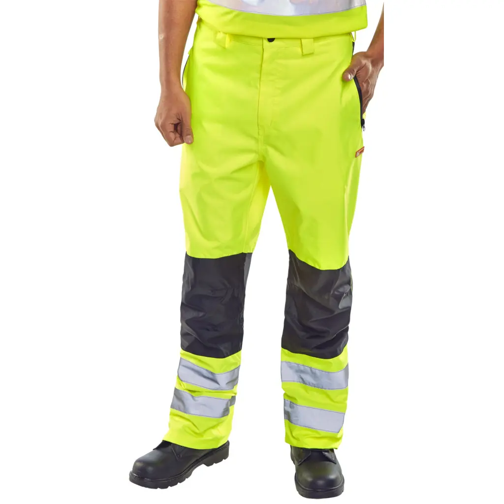Beeswift Contrast Hi Viz Trousers Saturn Yellow 2XL