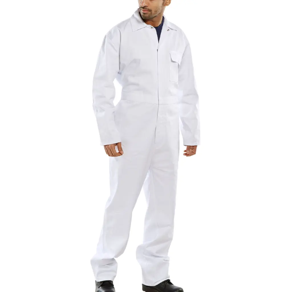 Beeswift Cotton Drill Boilersuit White 52