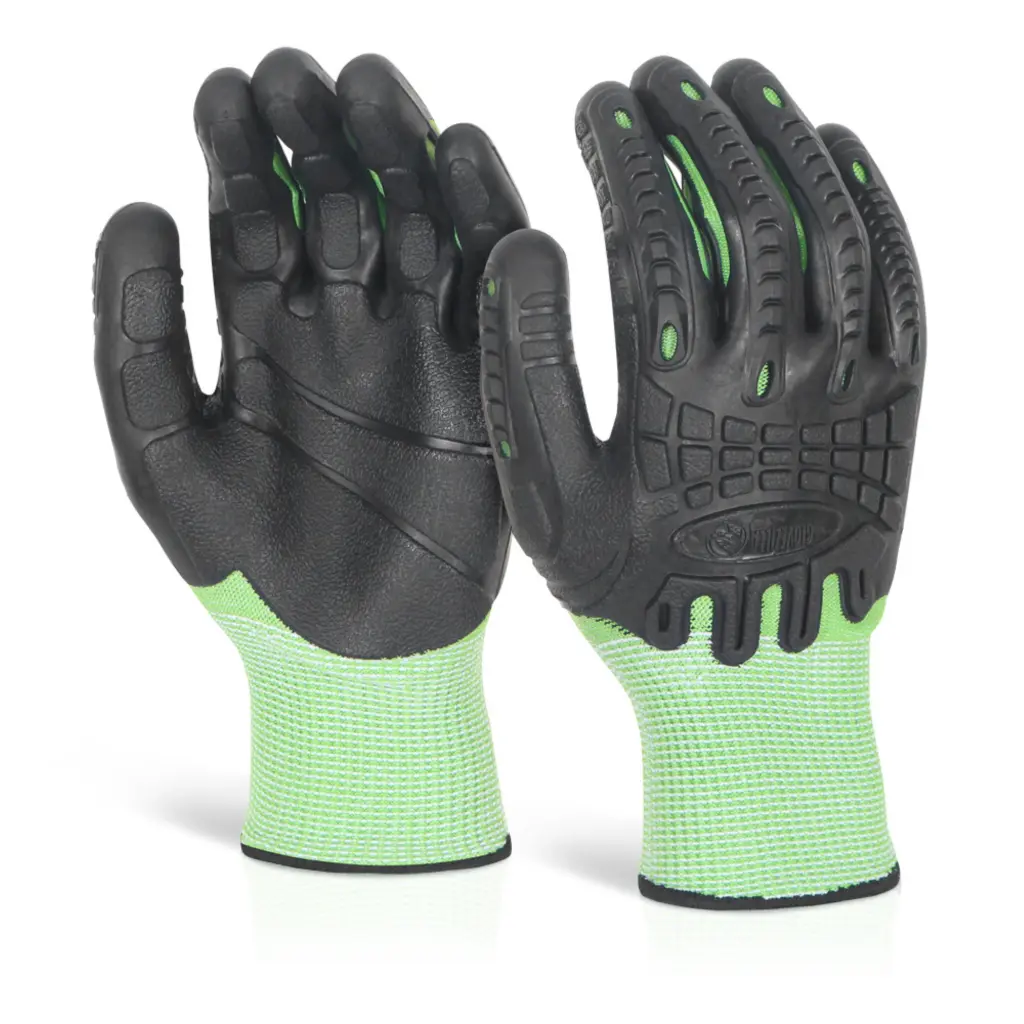 Beeswift Cut Resistant Fully Coated Impact Glove Green 2XL (Pair)