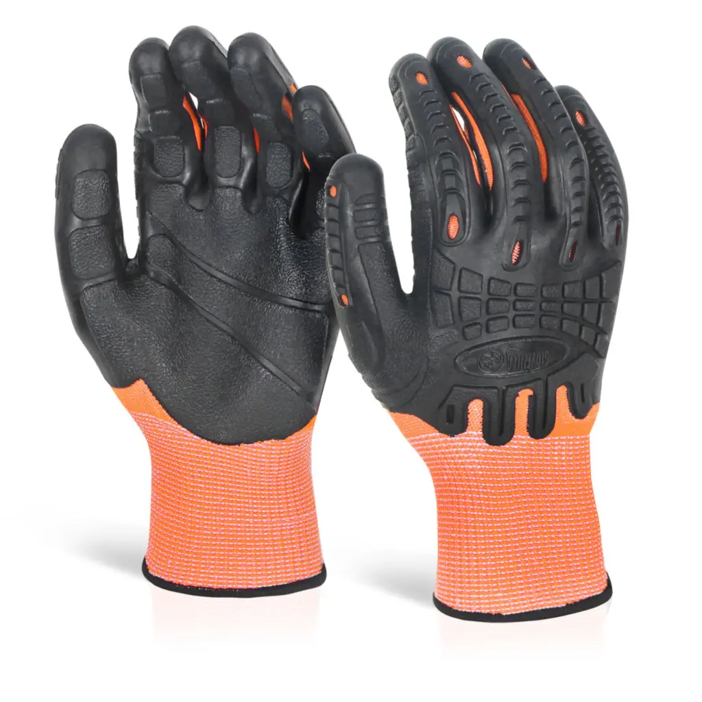 Beeswift Cut Resistant Fully Coated Impact Glove Orange S (Pair)