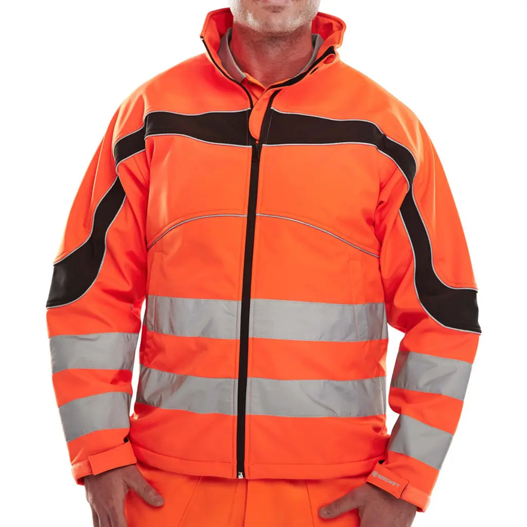 Beeswift Eton Hi-Viz Soft Shell Jacket Orange / Black L