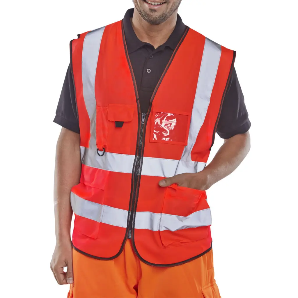 Beeswift Executive Hi Viz Waistcoat Red 5XL