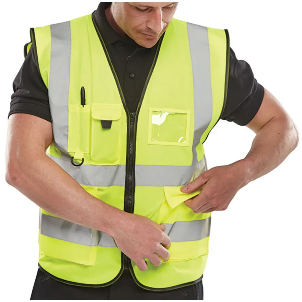 Beeswift Executive Hi Viz Waistcoat Saturn Yellow 2XL