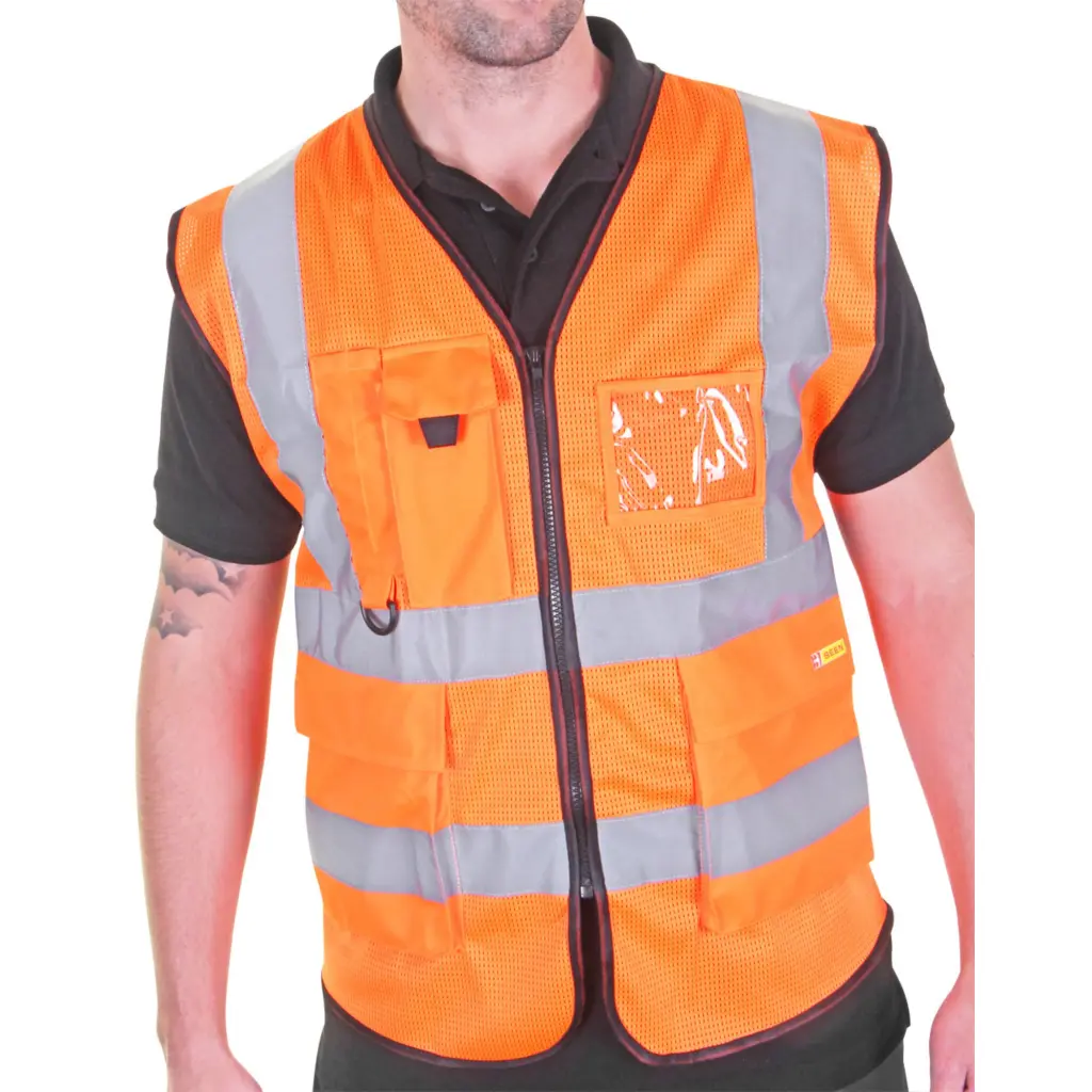 Beeswift Executive Mesh Waistcoat Orange 3XL