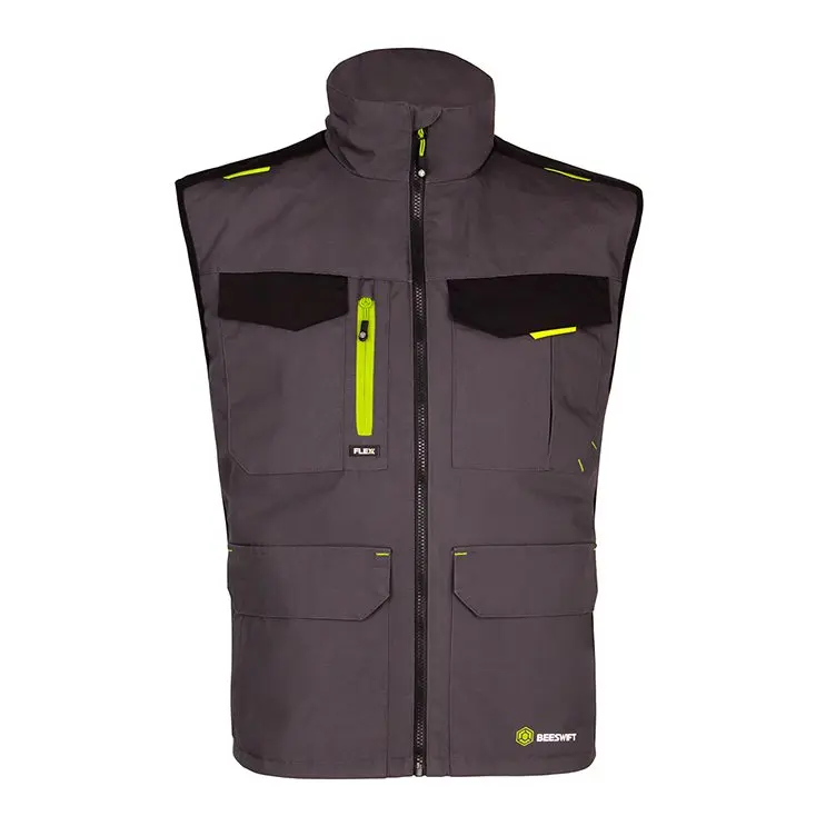 Beeswift FLEX WORKWEAR GILET TWO-TONE  Grey Black XS