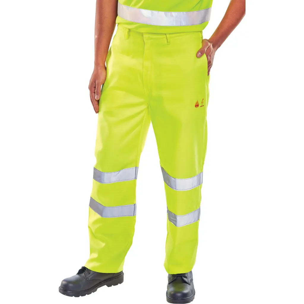 Beeswift Fire Retardant Anti Static Trousers En471 Saturn Yellow 34