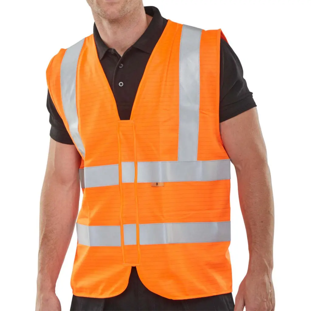 Beeswift Fire Retardant Hi-Vis Waistcoat Orange 4XL